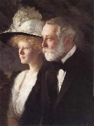 Edmund Charles Tarbell Henry Clay Frick and Daughter Helen oil painting